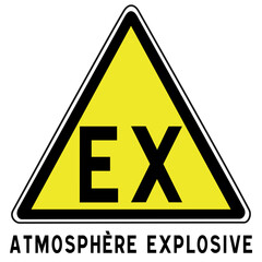 Panneau signalétique EX, atmosphère explosive, zone ATEX, sécurité industrielle