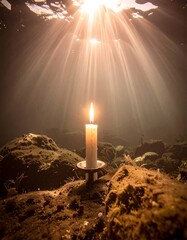 Underwater candlelight