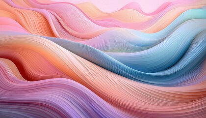 Obraz premium Abstract Pastel Waves Illustration With Fluid Design And Smooth Lines