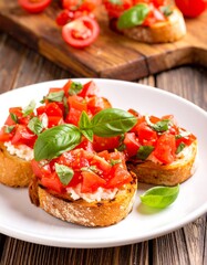 Bruschetta on a plate