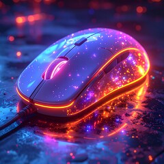 Colorful glowing gaming mouse