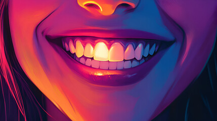 Naklejka premium A woman's beautiful smile.