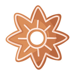 Vector gingerbread star cookie for Christmas decoration