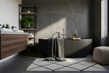 Modern Sanctuary: A Minimalist Bathroom Retreat, Contemporary Bathroom with Luxury Freestanding...
