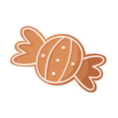 Vector gingerbread candy cookie for Christmas decoration