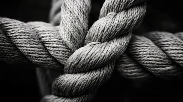 Close-up of a woven, maritime knot with a vintage look.