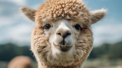 Obraz premium Alpaca portrait outdoors