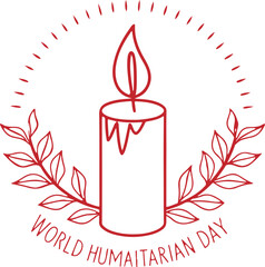 World Humanitarian Day Candle Wreath flame light