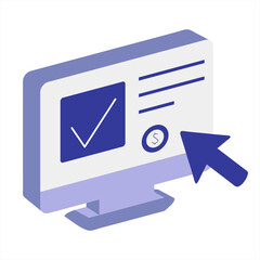 Semi 3D Online Approval Icon for Web Dashboard UI
