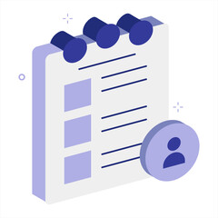 Semi 3D User Task Management Icon for Productivity Apps
