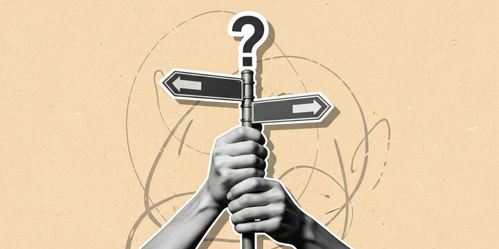Crossroads Dilemma Navigating Choices Directional Decisions Confusing Signs Questionable Paths Opportunities and