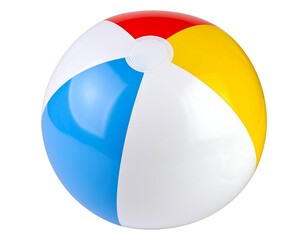 Colorful beach ball against white background