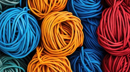 Colorful rope coils background texture