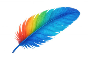 Vibrant peacock feather floating against transparent backdrop, symbolizing creative freedom