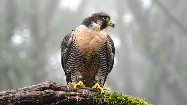 Wild Falcon Resting in Nature