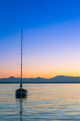 sailboat at sunset