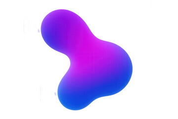 Fluid organic colorful gradient shape morphing on a transparent background, perfect for modern and futuristic designs