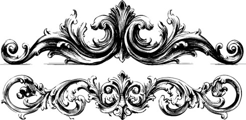 Fototapeta premium Decorative celtic knot border in engraving style for design projects