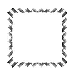 Black neat simple isolated designed multiple lines border pattern in shape of empty square single frame icon design elements on white background