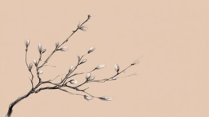 Delicate blossoming branch