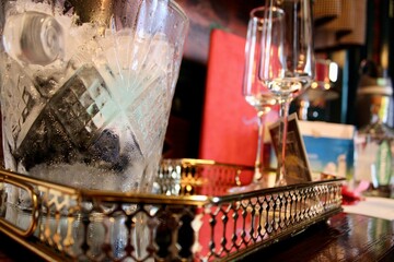 christmas decorations in a bar