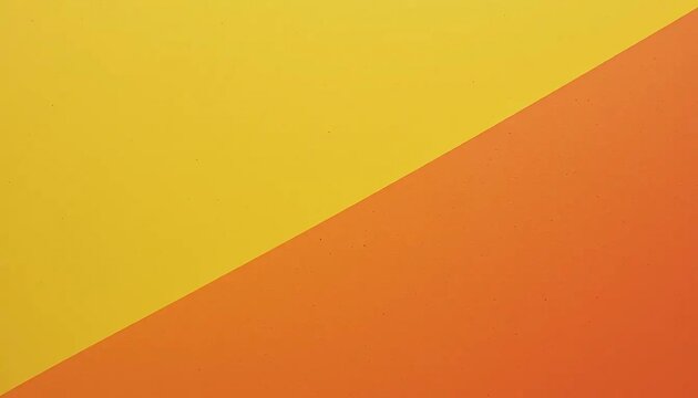 Vibrant abstract geometric background with diagonal split of bright yellow and warm orange colors