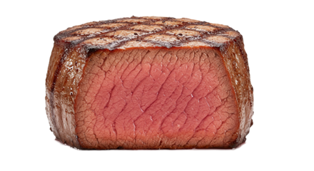 Juicy Grilled Steak Medium Rare on Brown Background