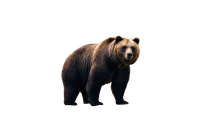 Grizzly Bear Standing on Transparent Background Wildlife Photography for Nature Documentaries and Conservation Projects