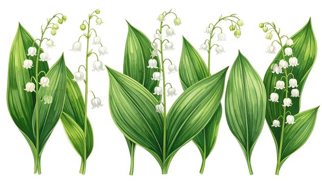 Delicate lily of the valley illustration