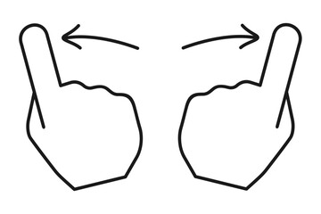 Swipe left and swipe right touchscreen cursor gesture icons outline vector