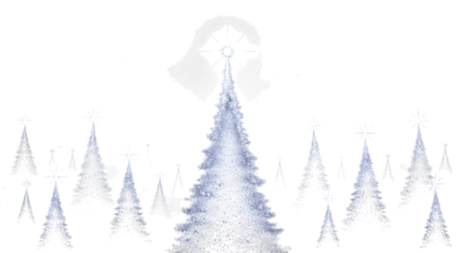 Sparkling Christmas Trees Silhouette with Star graphic