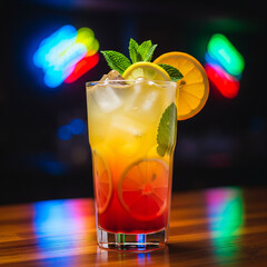 cocktail with lime and ice