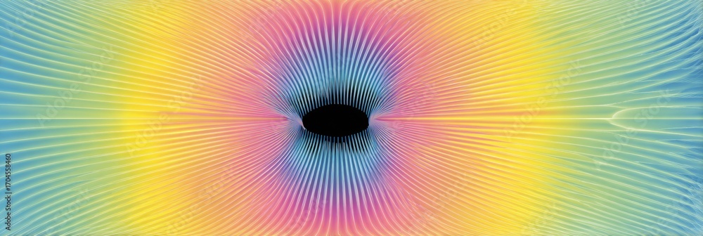 Poster colorful abstract pattern showcasing swirling lines and gradients in a circular format