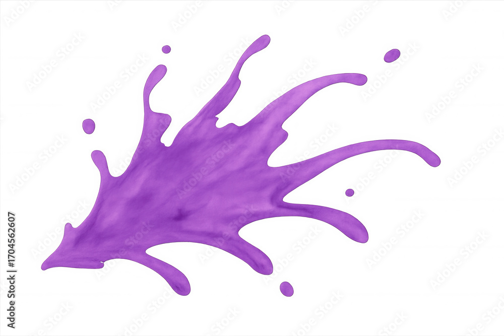 Aufkleber purple paint splashing dynamically, creating vivid abstract texture with energetic movement against 