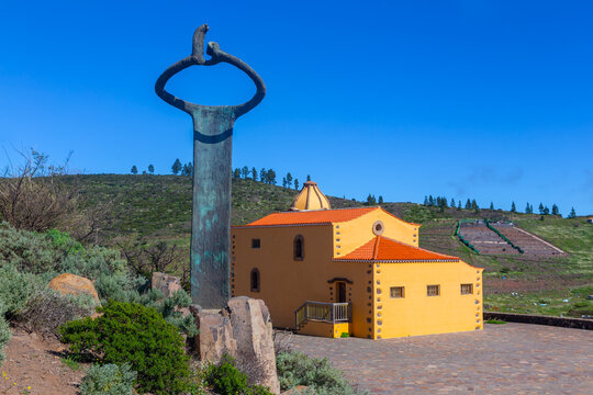 El Silbo Gomero, Sculpture dedicated to Indigenous Whistled Language, Island of La Gomera,  Mirador de Igualero Viewpoint, Canary Islands Spain