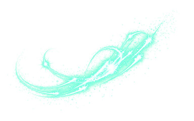 Glows And Sparkles Effect With Bright Aqua Light Streaks 