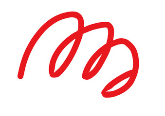 Abstract red scribble line art on white background