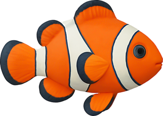 Orange clownfish with white bands side view