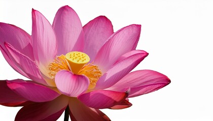 Obraz premium Elegant Pink Lotus Flower Blossom Close Up On Transparent Background