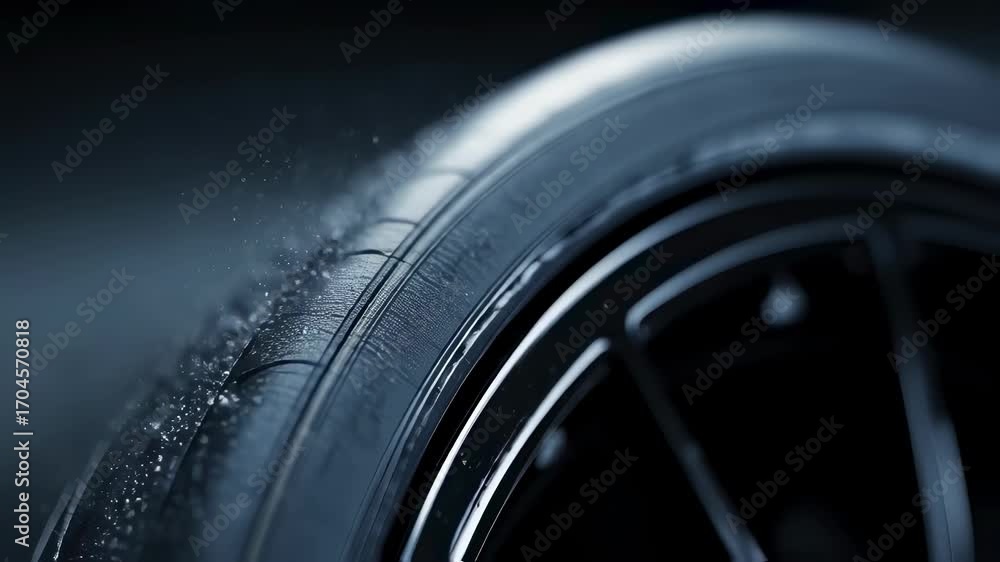 Poster focused view of an innovative tire wear sensor embedded in the sidewall capturing detailed performan