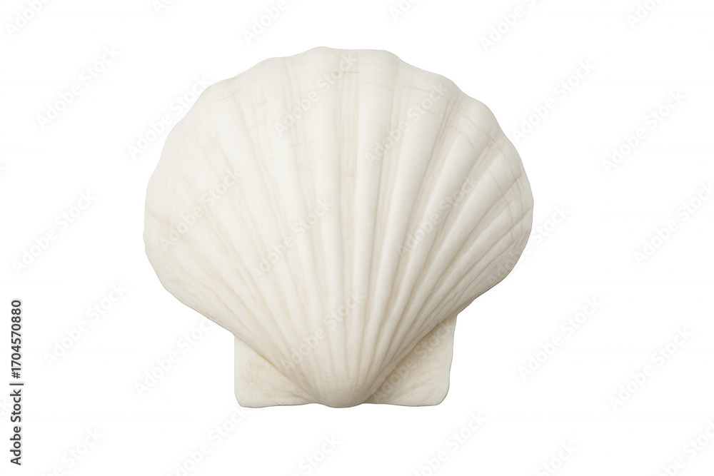 Poster white seashell close-up resting against transparent backdrop, highlighting delicate curves and marin
