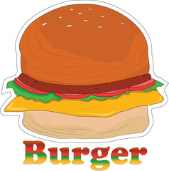 An illustration of a delicious hamburger