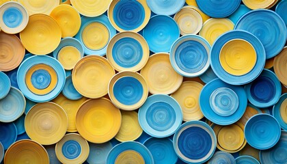 Colored Circles In Blue And Yellow Hues