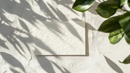 Sunlit Embossed Card with Greenery Shadows