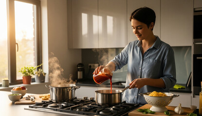 woman cooking in the kitchen