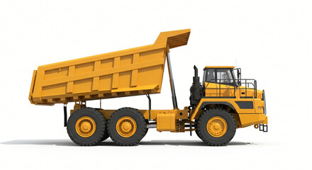 Heavy duty mining truck ready for massive earth moving operations on construction sites