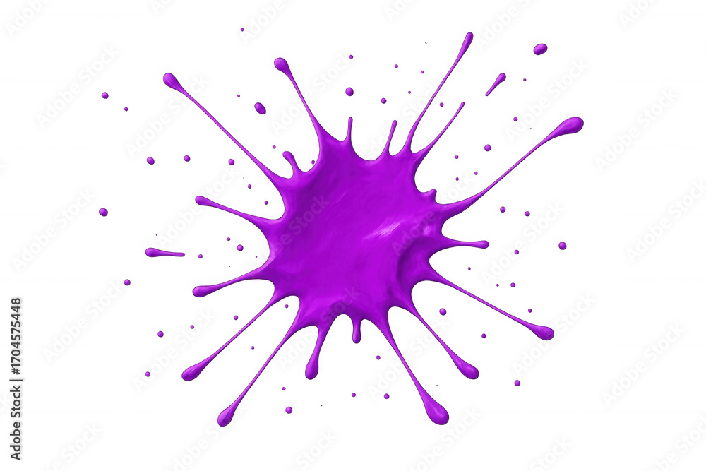 Aufkleber purple paint splashing, creating dynamic visual energy with fluid motion against transparent backdro