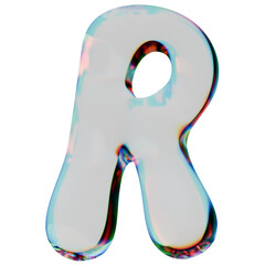 Fototapeta premium 3D Liquid Glass R Icon