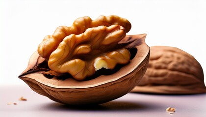 A Cracked Walnut Revealing Its Delicious Kernel