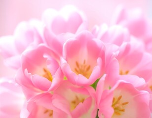 Close-up soft focus of pink tulips